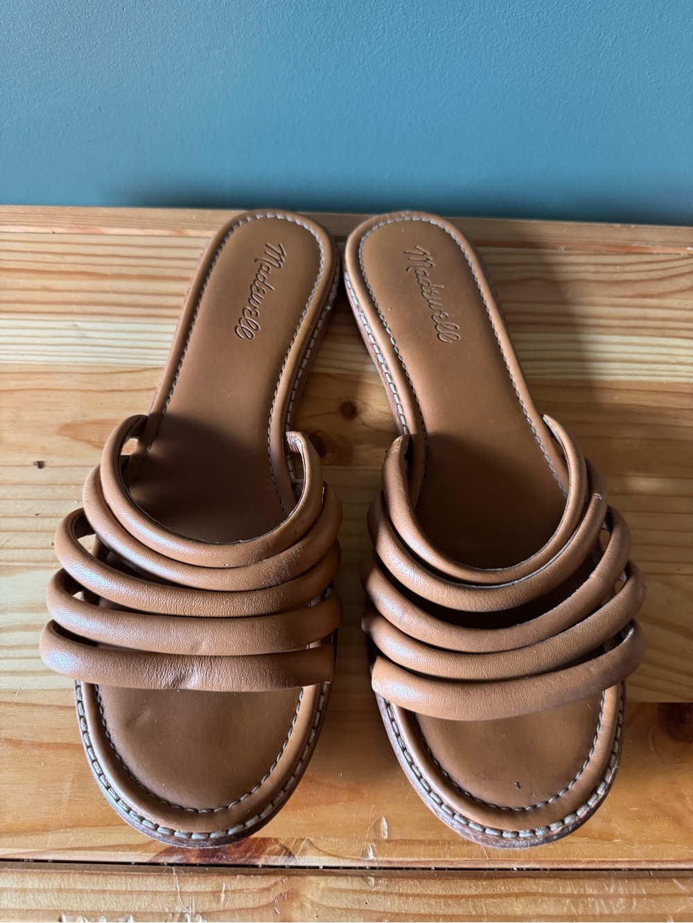 Madewell Strappy Leather Sandals, Camel